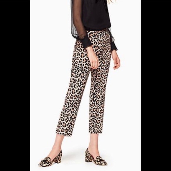 Kate Spade leopard cigarette pants 2 - Picture 1 of 2